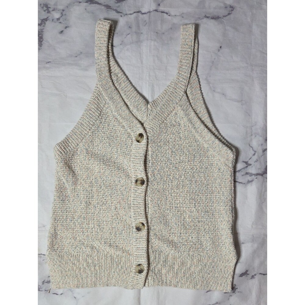 Madewell Rainbow Marled Wakefield Button-Front Sweater Tank